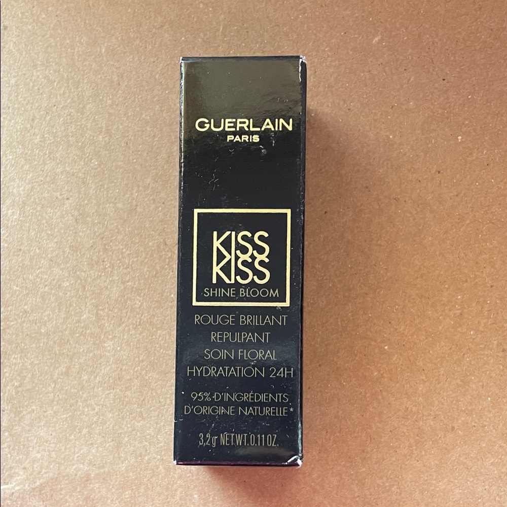 GUERLAIN KissKiss Shine Bloom Lipstick Packaging - Black & Gold